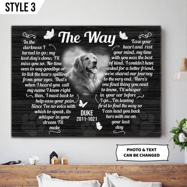 The Way In The Darkness I Turned To Go Dog  Art On Personalized Canvas – Horizontal Canvas Poster – Dog Lovers Gifts for Him or Her