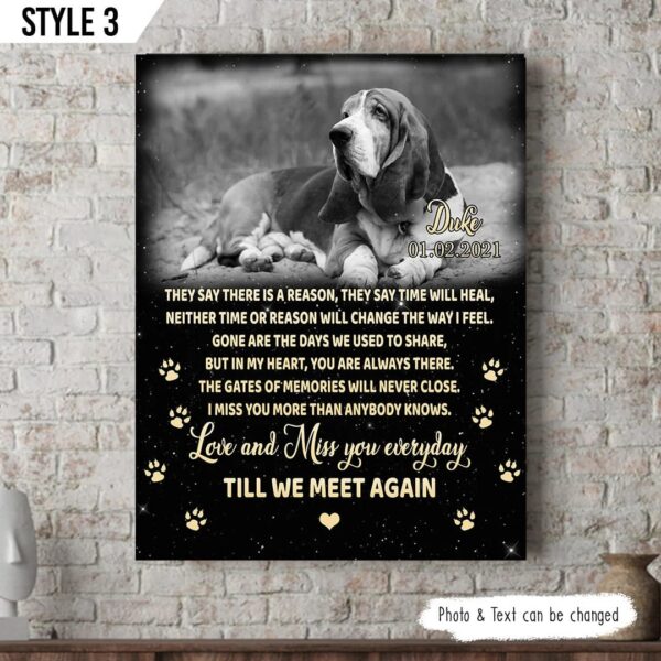 They Say There Is A Reason They Say That Time Will Heal Dog Vertical Personalized Canvas – Wall Art Canvas – Gifts for Dog Mom