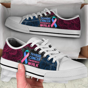 Thyroid Cancer Shoes Awareness Walk Low Top Shoes Best Gift For Men And Women Sneaker For Walking 1