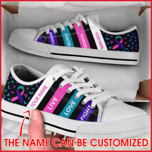 Thyroid Cancer Shoes Plaid Low Top Shoes Personalized Custom Best Gift For Men And Women 1