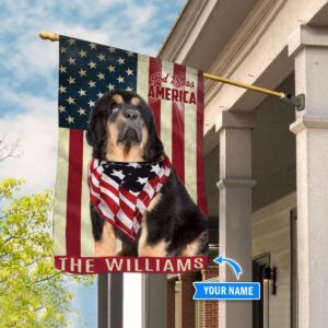 Tibetan Mastiff God Bless America Personalized Flag Custom Dog Flags Dog Lovers Gifts for Him or Her 3