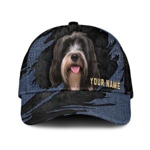 Tibetan Terrier Jean Background Custom Name Cap Classic Baseball Cap All Over Print Gift For Dog Lovers 1 gjib8b