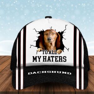 To All My Haters Dachshund Custom Cap Dog Cap Hats Show Love For Pets Gifts Dog Hats For Relatives 1 xqshxv