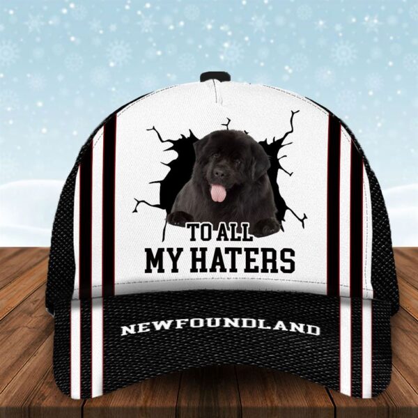 To All My Haters Newfoundland Custom Cap  – Hats For Walking With Pets – Gifts Dog Hats For Relatives