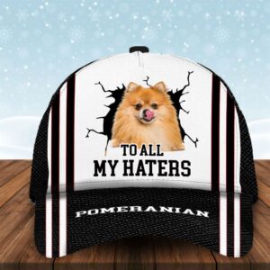 To All My Haters Pomeranian Custom Cap Hats For Walking With Pets Gifts Dog Hats For Relatives 1 qwzbsc