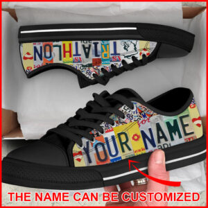 Triathlon Name Personalized Custom Low Top Shoes Casual Shoes Gift For Adults Best Shoes For Him Or Her 2