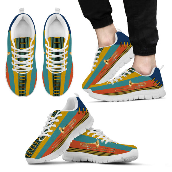 Trombone Shoes In Wall Vintage Color Sneaker Walking Shoes – Best Gift For Music Lovers