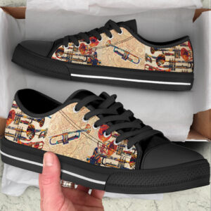 Trumpet Hand Painting Low Top Music Shoes Fashionable Low Top Casual Shoes Gift For Adults 2