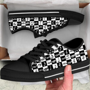 Trumpet Music Black And White Low Top Music Shoes Fashionable Low Top Casual Shoes Gift For Adults 2