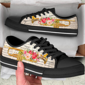 Trumpet Music Flower Low Top Music Shoes Fashionable Low Top Casual Shoes Gift For Adults 2