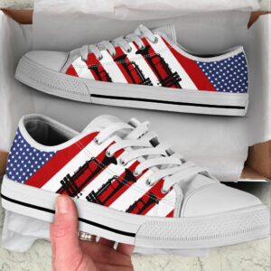 Trumpet Usa Flag Low Top Music Shoes Fashionable Low Top Casual Shoes Gift For Adults Sneaker For Walking 1