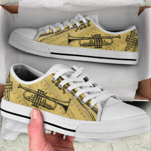 Trumpet Vintage Art Low Top Music Shoes Fashionable Low Top Casual Shoes Gift For Adults 1