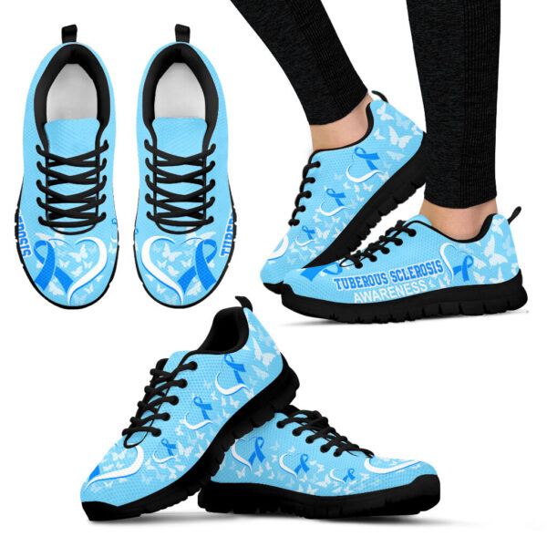 Tuberous Sclerosis Shoes Awareness Heart Ribbon Sneaker Walking Shoes – Best Gift For Men And Women