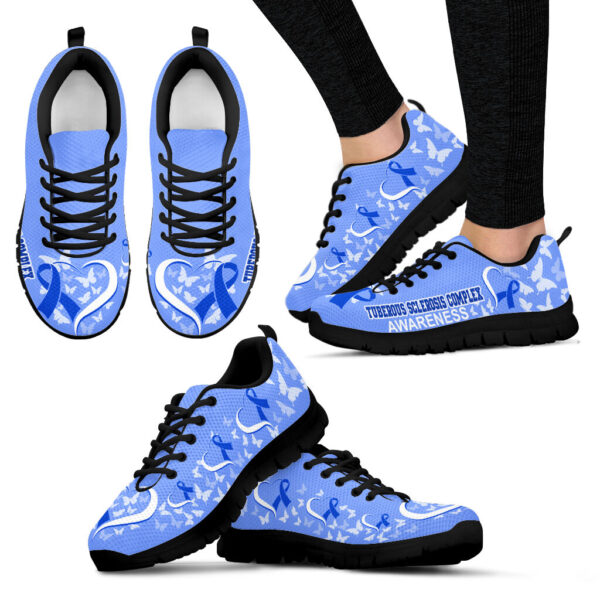 Tuberous Sclerosis Shoes Complex Awareness Heart Ribbon Sneaker Walking Shoes – Best Gift For Men And Women