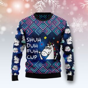 Unicorn Galaxy Cool Ugly Christmas Sweater – Funny Family Sweater Gifts – Unisex Crewneck Sweater