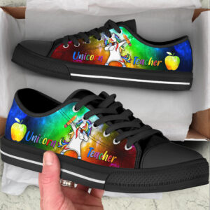 Unicorn Teacher Low Top Shoes Best Gift For Teacher School Shoes Best Shoes For Him Or Her 2