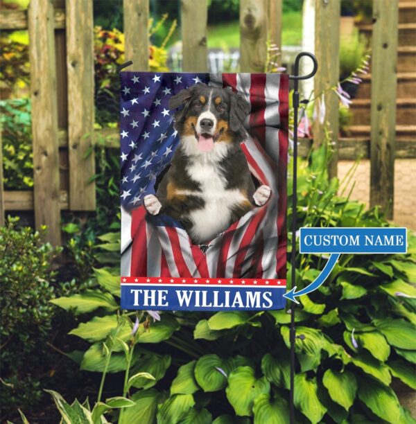 Usa Bernese Mountain Dog Personalized Garden Flag – Garden Dog Flag – Personalized Dog Garden Flags