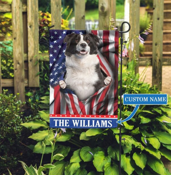 Usa Border Collie Personalized Garden Flag – Garden Dog Flag – Personalized Dog Garden Flags