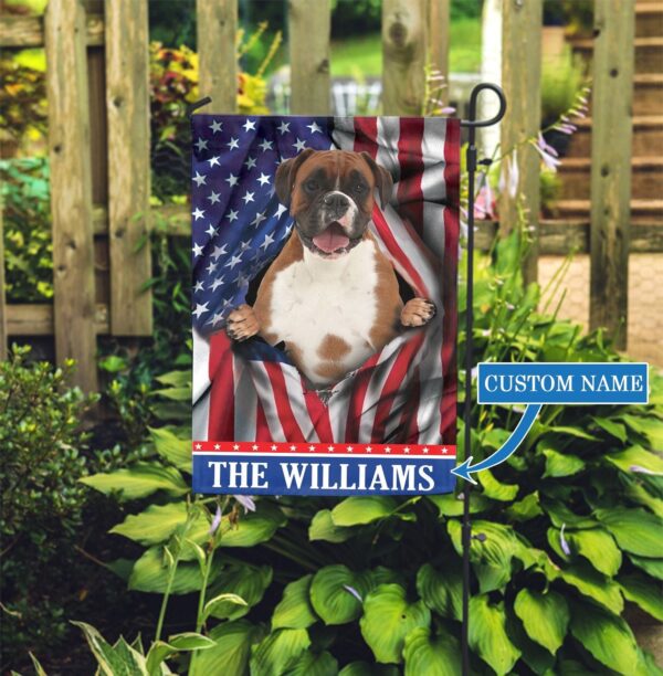 Usa Boxer Dog Personalized Garden Flag – Garden Dog Flag – Personalized Dog Garden Flags