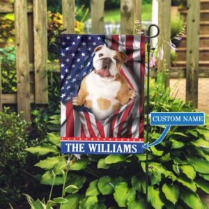 Usa Bulldog Personalized Garden Flag –…