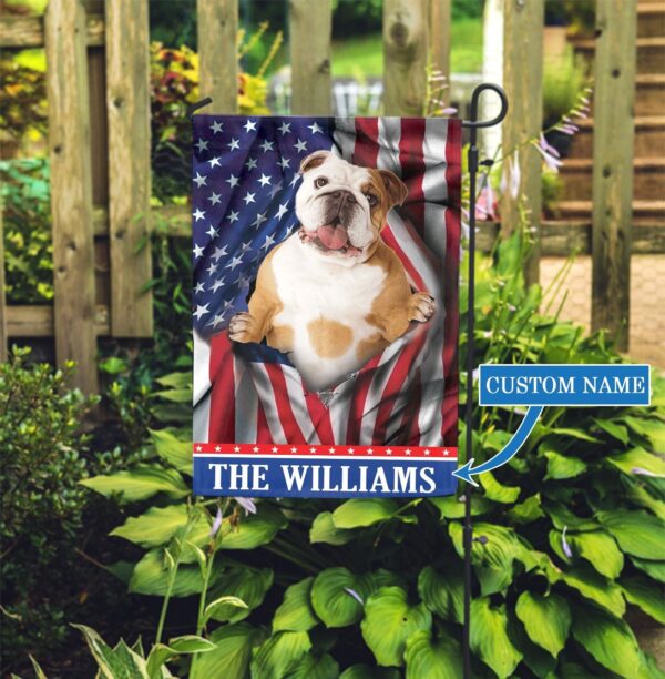 Usa Bulldog Personalized Garden Flag – Garden Dog Flag – Personalized Dog Garden Flags