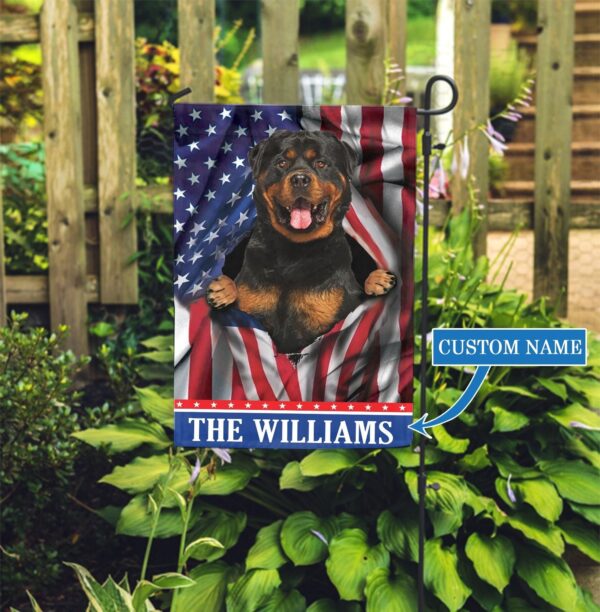 Usa Rottweiler Personalized Garden Flag – Garden Dog Flag – Personalized Dog Garden Flags