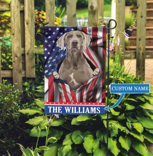 Usa Weimaraner Personalized Garden Flag – Garden Dog Flag – Personalized Dog Garden Flags