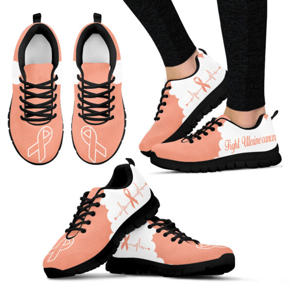 Uterine Cancer Shoes Cloudy Sneaker Walking Shoes – Best Gift For Men And Women – Cancer Awareness Shoes