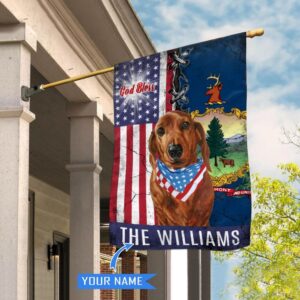 Vermont Dachshund God Bless Personalized House Flag Garden Dog Flag Personalized Dog Garden Flags 1
