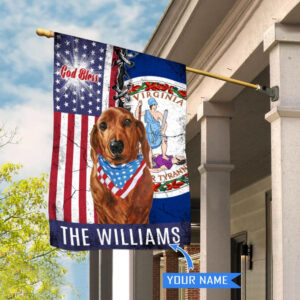 Virginia Dachshund God Bless Personalized House Flag Garden Dog Flag Personalized Dog Garden Flags 2