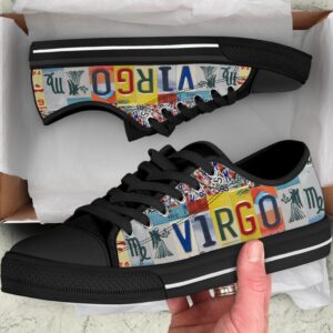 Virgo License Plates Low Top Virgo Zodiac Sign Virgo Horoscope Shoes Canvas Print Lowtop Casual Shoes Gift For Adults 2