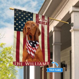 Vizsla God Bless America Personalized Flag Custom Dog Flags Dog Lovers Gifts for Him or Her 2