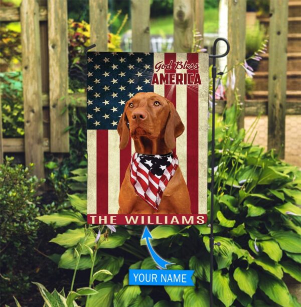 Vizsla God Bless America Personalized Flag – Custom Dog Flags – Dog Lovers Gifts for Him or Her