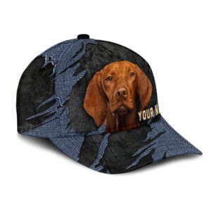 Vizsla Jean Background Custom Name Cap Classic Baseball Cap All Over Print Gift For Dog Lovers 2 skzjfh