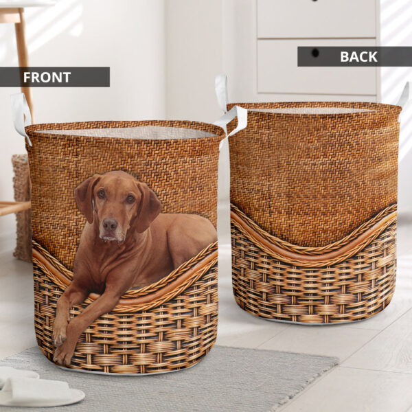 Vizsla Rattan Texture Laundry Basket – Laundry Hamper – Dog Lovers Gifts for Him or Her – Storage Basket