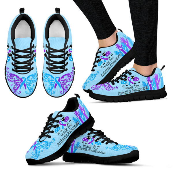 Walk For Arthritis Shoes Awareness Sneaker Walking Shoes – Best Gift For Men And Women – Cancer Awareness Shoes