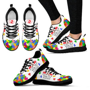 Walk For Autism Shoes White Sneaker…
