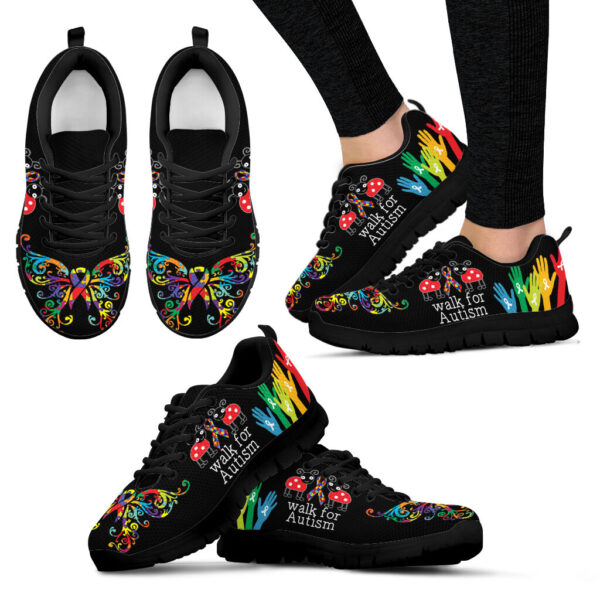 Walk For Autism Sneaker Black Walking Shoes – Best Gift For Men And Women – Cancer Awareness Shoes Malalan
