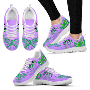Walk For Brain Injury Shoes Awareness Purple Green Sneaker Walking Shoes Best Gift For Men And Women 1