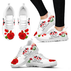 Walk For Cystic Fibrosis Shoes Red Roses Sneaker Walking Shoes Best Gift For Men And Women 1