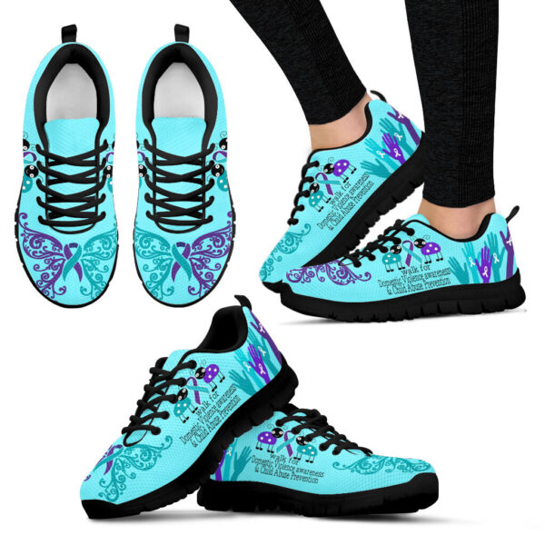 Walk For Domestic Violence Shoes Awareness And Child Abuse Prevention Sneaker Walking Shoes – Best Gift For Men And Women
