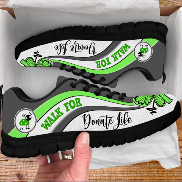 Walk For Donate Life Shoes Symbol Stripes Pattern Sneaker Walking Shoes – Best Shoes For Men And Women