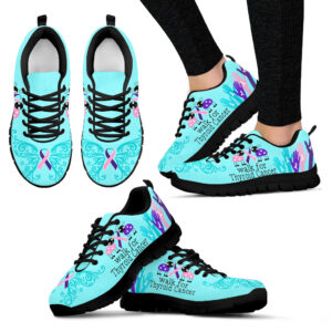 Walk For Thyroid Cancer Shoes Sneaker Walking Shoes – Best Gift For Men And Women – Cancer Awareness Shoes