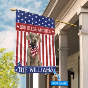 Weimaraner God Bless America Personalized Flag Personalized Dog Garden Flags Dog Lovers Gifts for Him or Her 2