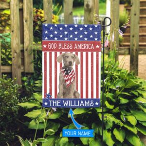 Weimaraner God Bless America Personalized Flag Personalized Dog Garden Flags Dog Lovers Gifts for Him or Her 3