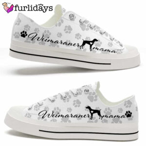 Weimaraner Paws Pattern Low Top Shoes  – Happy International Dog Day Canvas Sneaker – Owners Gift Dog Breeders
