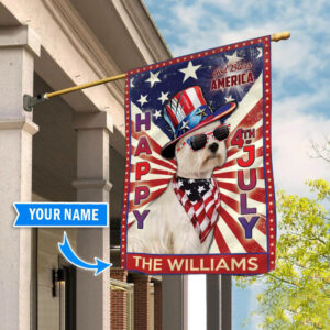 West Highland White Terrier God Bless America 4th Of July Personalized Flag Custom Dog Flags Dog Lovers Gifts for Him or Her 2