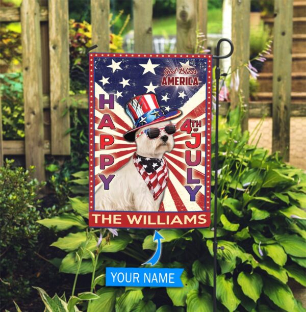 West Highland White Terrier God Bless America – 4th Of July Personalized Flag – Custom Dog Flags – Dog Lovers Gifts for Him or Her