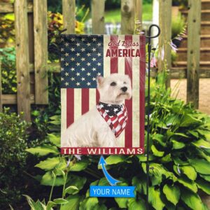 West Highland White Terrier God Bless America Personalized Flag Custom Dog Flags Dog Lovers Gifts for Him or Her 2