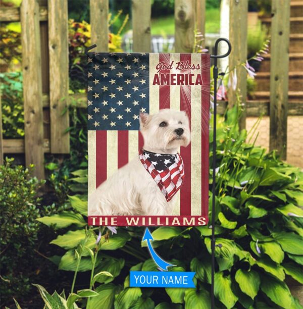 West Highland White Terrier God Bless America Personalized Flag – Custom Dog Flags – Dog Lovers Gifts for Him or Her